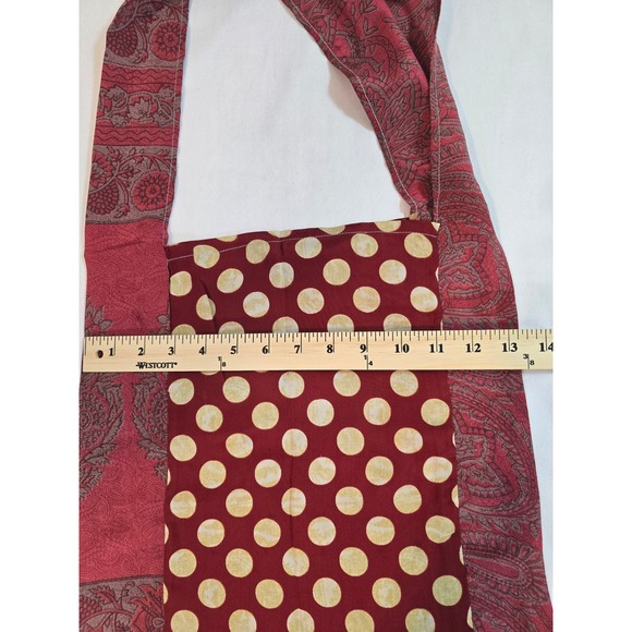 Unique Handmade Patchwork Shoulder Bag Hobo Boho Ethnic Style 100% Silk - Picture 3 of 9